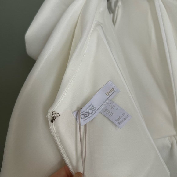 ASOS Maeve Sculpted Off Shoulder Statement Dress in Ivory US 8 - Picture 14 of 16